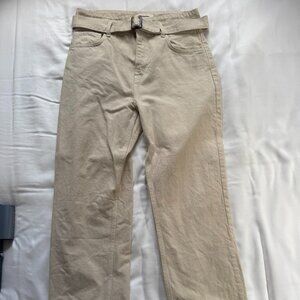 Reformation Cynthia Belted High Rise Straight Jeans in Bone Size 30